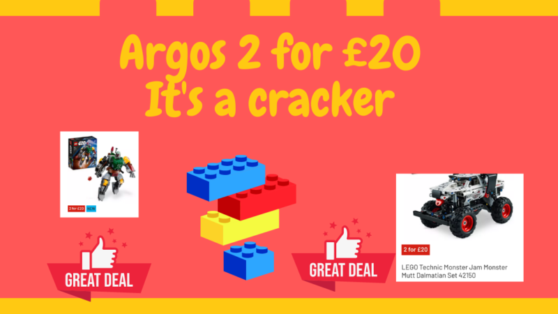 argos 2 for £20 lego deal