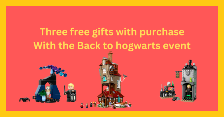 3 Lego Gifts with Purchase with the Lego back to Hogwarts event