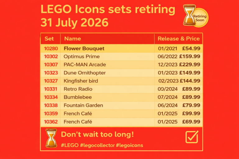 LEGO Icons Sets Retiring July 2026